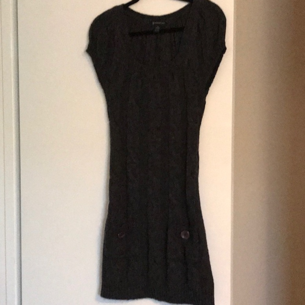 Gray wool blend sweater dress